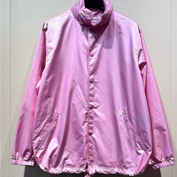 🚩steal authentic Balenciaga Pink Zippered Satin Jacket - Picture 2 of 6